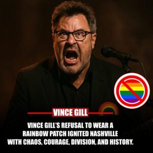 VINCE GILL’S REFUSAL TO WEAR A RAINBOW PATCH IGNITED NASHVILLE WITH CHAOS, COURAGE, DIVISION, AND HISTORY.