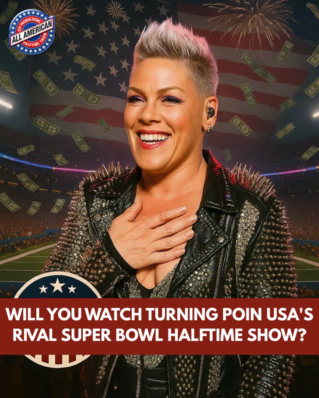 Under Erika Kirk’s Leadership, Turning Point USA Unveils ‘The All-American Halftime Show’ and Shocks the Nation by Naming P!nk as Its Headliner Amid Super Bowl 60 Controversy.