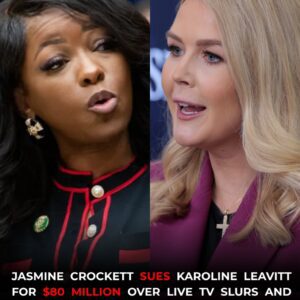 “The Cost of Black Disrespect” — Karoline Leavitt Faces $80 Million Defamation Lawsuit From Rep. Jasmine Crockett After Viral On-Air Clash Sparks Nationwide Uproar