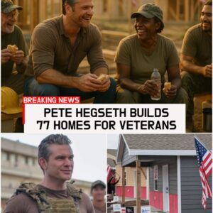Pete Hegseth Trades Television Lights for Construction Dust as He Personally Helps Build 77 Homes for U.S. Veterans — His Most Emotional and Inspiring Act Yet