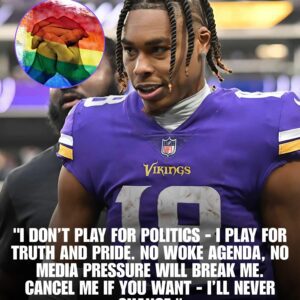 🛑 LATEST NEWS: Justin Jefferson, wide receiver of the Minnesota Vikings, stunned the NFL world when, ahead of a major prime-time game, he flat-out refused to wear a rainbow-themed captain’s patch designed to show solidarity with the LGBTQ community. Instead, Jefferson delivered a blunt statement blasting what he called the “woke agenda” and insisted he would never endorse it — a move that instantly divided fans across the nation. - tuta