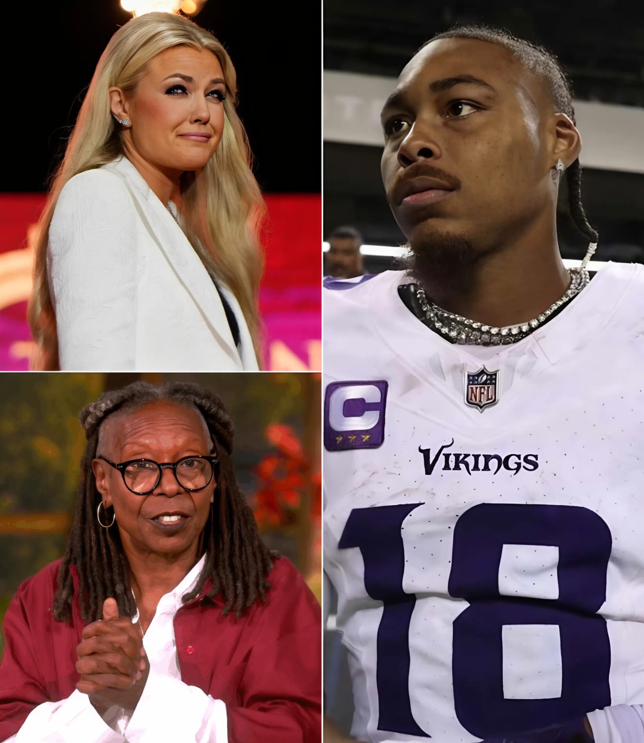 LIVE TV EXPLOSION: Whoopi Goldberg Attacks Erika Kirk Calling Her a ‘T.R.U.M.P. Puppet’ — But Minnesota Vikings Star Justin Jefferson Defends Her With Words That Silenced The Entire Studio and Shocked Millions – tuta