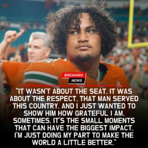 ❤️✈️ “BREAKING: Miami (FL) Quarterback Francis Mauigoa Quietly Sacrifices First-Class Seat for Elderly Veteran and Performs Unseen Acts of Kindness on Flight, Leaving Passengers and Crew Moved to Tears Across the Cabin”-hti