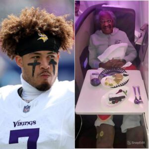 ❤️✈️ “Minnesota Vikings Star Byron Murphy Jr. Silently Gives Up His First-Class Seat To An Elderly Woman, But What Happened Next Left The Entire Plane In Tears And Proved That True Greatness Comes From The Heart, Not Fame Or Stats” -hti