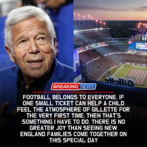 “THANKSGIVING SHOCKER: Robert Kraft Announces Unprecedented $5 Ticket Day at Gillette Stadium — Fans Call It the Most Generous Gesture in Patriots History” -hti