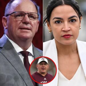 🚨 SHOCKING LIVE TELEVISION CLASH: Texas A&M Coach Mike Elko Silences AOC with Iconic “Sit Down, Little Girl” Moment That Broke the Internet 🏈😳🔥 - tuta