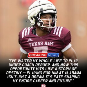 "From Aggie Glory to Crimson Tide Destiny: How a Texas A&M Star’s Lightning-Fast Transfer to Alabama Under Kalen DeBoer Shakes College Football and Leaves Fans Breathless Nationwide" -hti