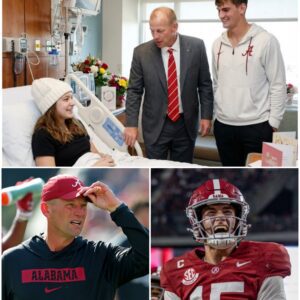 "Heartwarming Miracle as Alabama Coach Kalen DeBoer and QB Ty Simpson Fulfill Dying Girl’s Last Wish, Bringing Tears and Hope to Millions Across the Nation" -hti