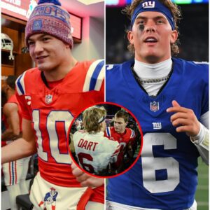 "Heartwarming Moment as Patriots Quarterback Drake Maye Comforts Devastated Giants QB Jaxson Dart After Crushing Victory, Leaving Football World in Tears and Awe" -hti