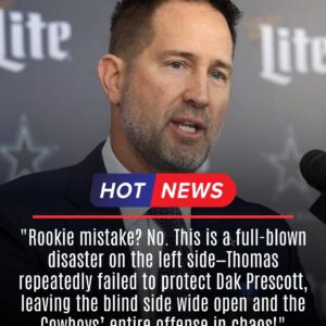 "Cowboys Fans Explode as Rookie Nate Thomas Collapses Protecting Dak Prescott, Schottenheimer Blasts Him ‘Liability’, Chaos Ensues!" - nh