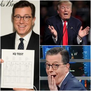🔥 Chaos on Late Night TV: Stephen Colbert Unveils Trump’s “Real IQ Score,” Triggering an On-Air Meltdown That Stuns the Entire Studio Audience -du