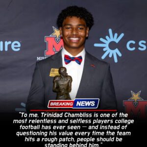 “A Heartfelt, Explosive Stand That Shakes All of College Football: The Powerful Truth Behind Kewan Lacy’s Emotional Defense of Trinidad Chambliss Against the Unfair Storm Trying to Break Him”-HTI