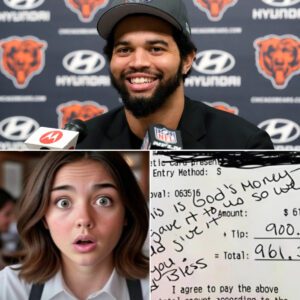Simple Meal, a Folded Bill, and a Life Forever Changed: How NFL Superstar Caleb Williams’ Quiet Act of Kindness Left a Young Waitress in Tears and Shocked the Entire Restaurant-lq